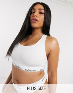 カルバンクライン レディース ブラジャー アンダーウェア Calvin Klein Plus Size modern cotton bralette in white White