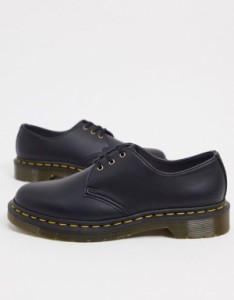 ドクターマーチン レディース パンプス シューズ Dr Martens Vegan 1461 3 eye flat shoes in black Black