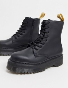 ドクターマーチン メンズ ブーツ・レインブーツ シューズ Dr Martens vegan jadon platform boots black mono Black