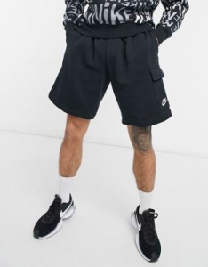 ナイキ メンズ ハーフパンツ・ショーツ ボトムス Nike Club cargo shorts in black Black