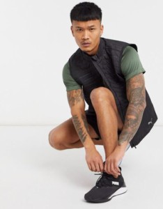 プーマ メンズ タンクトップ トップス Puma Running vest in black Black