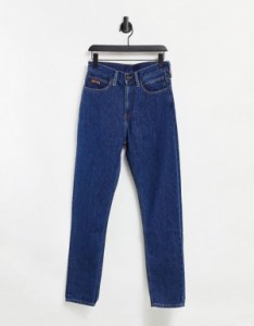 カルバンクライン レディース デニムパンツ ボトムス Calvin Klein EST 1978 narrow straight jeans in dark wash blue Apollo blue clea