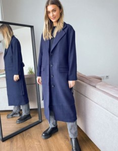 リーバイス レディース コート アウター Levi's frida longline coat in navy Heather gray