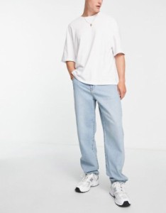 エイソス メンズ デニムパンツ ボトムス ASOS DESIGN baggy jeans in light wash blue Light wash blue