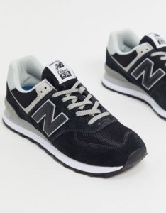 ニューバランス メンズ スニーカー シューズ New Balance 574 sneakers in black Black