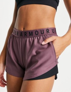 アンダーアーマー レディース ハーフパンツ・ショーツ ボトムス Under Armour Play Up 3.0 shorts in plum Purple