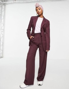 エイソス レディース ジャケット・ブルゾン アウター ASOS DESIGN commuter suit blazer in burgundy Burgundy