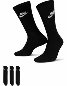 ナイキ メンズ 靴下 アンダーウェア Nike Everyday Essential 3 pack socks in black Black