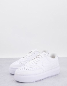 ナイキ レディース スニーカー シューズ Nike Court Vision Alta Leather platform sneakers in triple white Triple white