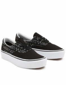 バンズ レディース スニーカー シューズ Vans Era Platform Reflective Logo sneakers in black black