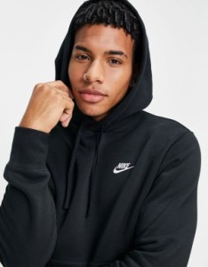 ナイキ メンズ パーカー・スウェット アウター Nike Club Fleece hoodie in black Black