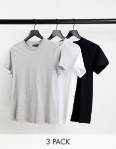 エイソス レディース Tシャツ トップス ASOS DESIGN ultimate t-shirt with crew neck in cotton blend 3 pack SAVE - MULTI Multi