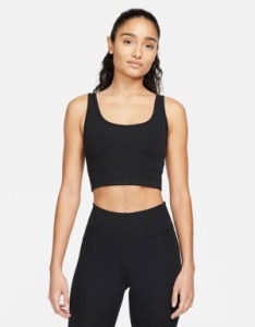 ナイキ レディース タンクトップ トップス Nike Training Dri-FIT One Luxe ribbed tank top in black Black