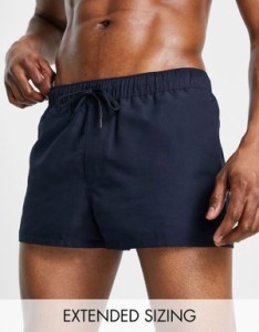 エイソス メンズ ハーフパンツ・ショーツ 水着 ASOS DESIGN swim shorts in super short length in navy NAVY