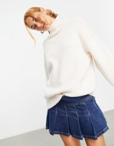 エイソス レディース カーディガン アウター ASOS DESIGN high neck sweater in cream Cream