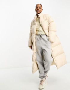 エイソス レディース コート アウター ASOS DESIGN longline puffer coat in cream Cream