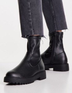 エイソス レディース ブーツ・レインブーツ シューズ ASOS DESIGN Anton sock boots in black Black