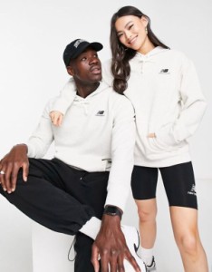 ニューバランス レディース パーカー・スウェット アウター New Balance Unisex logo hoodie in gray heather Gray