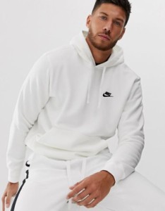 ナイキ メンズ パーカー・スウェット アウター Nike Club Fleece hoodie in white White