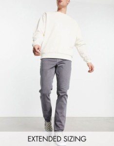 エイソス メンズ デニムパンツ ボトムス ASOS DESIGN slim jeans in vintage gray Gray