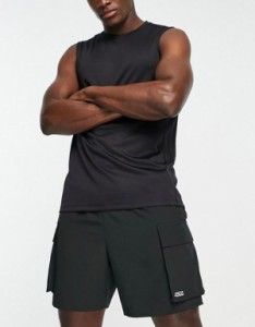 エイソス メンズ タンクトップ トップス ASOS 4505 icon training sleeveless t-shirt with quick dry in black Black