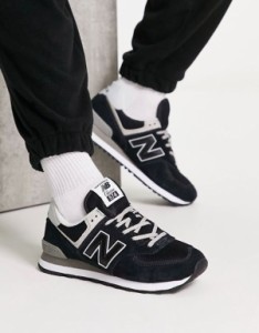 ニューバランス メンズ スニーカー シューズ New Balance 574 sneakers in black Black