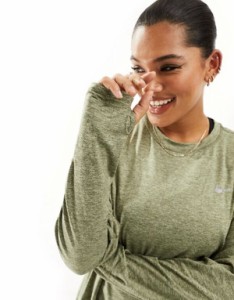 ナイキ レディース Tシャツ トップス Nike Running Dri-FIT Plus long sleeve top in green GREEN