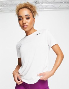 ナイキ レディース シャツ トップス Nike Training Dri-FIT top in white WHITE