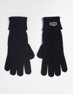 ラコステ メンズ 手袋 アクセサリー Lacoste knit gloves in black Black