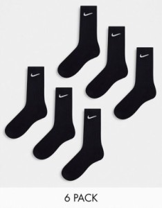 ナイキ メンズ 靴下 アンダーウェア Nike Everyday Cushioned 6 pack socks in black Black