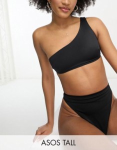 エイソス レディース ボトムスのみ 水着 ASOS DESIGN Tall mix and match high leg high waist thong bikini bottom in black Black