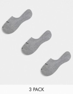 ナイキ レディース 靴下 アンダーウェア Nike Everyday Plus Cushioned 3 pack socks in gray Gray