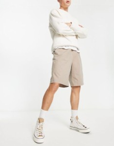 エイソス メンズ ハーフパンツ・ショーツ ボトムス ASOS DESIGN wide chino shorts in walnut Mocha meringue