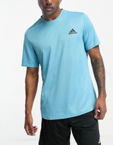 アディダス メンズ Tシャツ トップス adidas Training Design for Movement t-shirt in blue MID BLUE