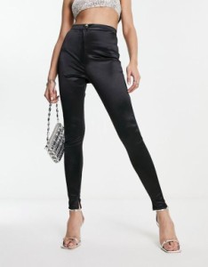 エイソス レディース レギンス ボトムス ASOS DESIGN disco high rise leggings in black Black