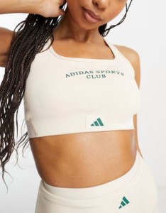 アディダス レディース ブラジャー アンダーウェア adidas Sports Club bra in off-white CREAM