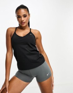 ナイキ レディース タンクトップ トップス Nike Training Dri-FIT Indy Bra tank in black Black