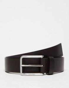 カルバンクライン メンズ ベルト アクセサリー Calvin Klein 35mm belt in dark brown Dark Brown