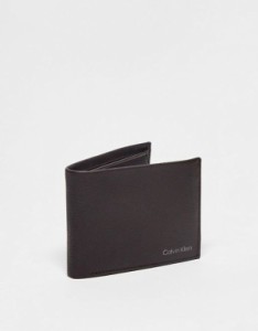 カルバンクライン メンズ 財布 アクセサリー Calvin Klein bifold wallet in dark brown Dark Brown