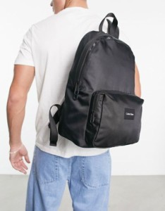 カルバンクライン メンズ バックパック・リュックサック バッグ Calvin Klein logo campus backpack in black Ck black