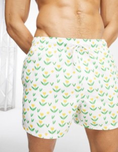 エイソス メンズ ハーフパンツ・ショーツ 水着 ASOS DESIGN swim shorts in short length in flower print Multi