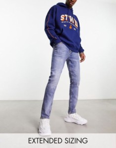 エイソス メンズ デニムパンツ ボトムス ASOS DESIGN skinny jeans in Y2k tinted mid wash blue Blue