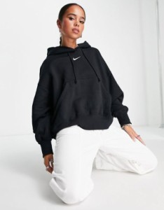 ナイキ レディース パーカー・スウェット アウター Nike Phoenix Fleece super oversized hoodie in black Black