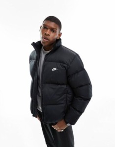 ナイキ メンズ ジャケット・ブルゾン アウター Nike Club puffer jacket in black Black