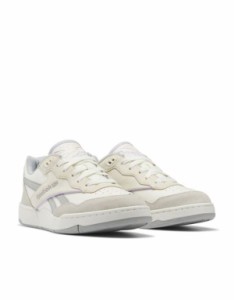 リーボック メンズ スニーカー シューズ Reebok BB 4000 II unisex sneakers in chalk with lilac and gray detail WHITE