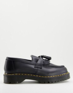 ドクターマーチン メンズ スリッポン・ローファー シューズ Dr Martens Adrian Bex Loafers in Black Smooth Black