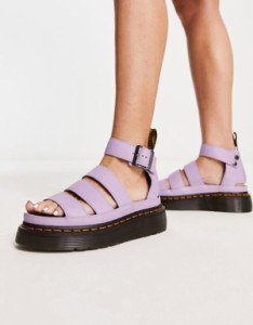 ドクターマーチン レディース サンダル シューズ Dr Martens Clarissa ii quad chunky sandals in lilac pisa Lilac Pisa