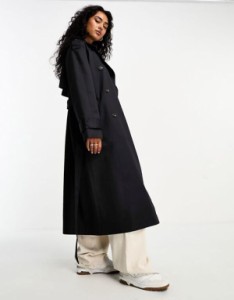 エイソス レディース コート アウター ASOS DESIGN longline trench coat in black Black