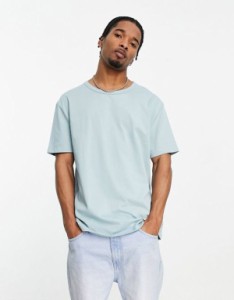 エイソス メンズ Tシャツ トップス ASOS DESIGN relaxed heavyweight T-shirt in blue Dusty blue