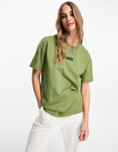 バンズ レディース Tシャツ トップス Vans T-shirt in khaki Khaki